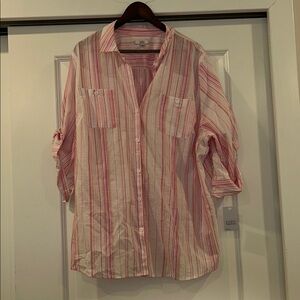 Croft & Barrow Pink Striped Blouse